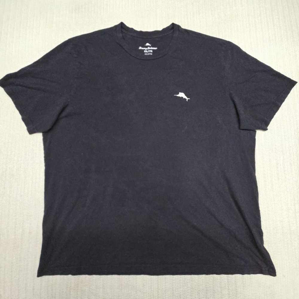 Tommy Bahama Shirt Mens 2XL Black Live The Island Life Palm Graphic Tee